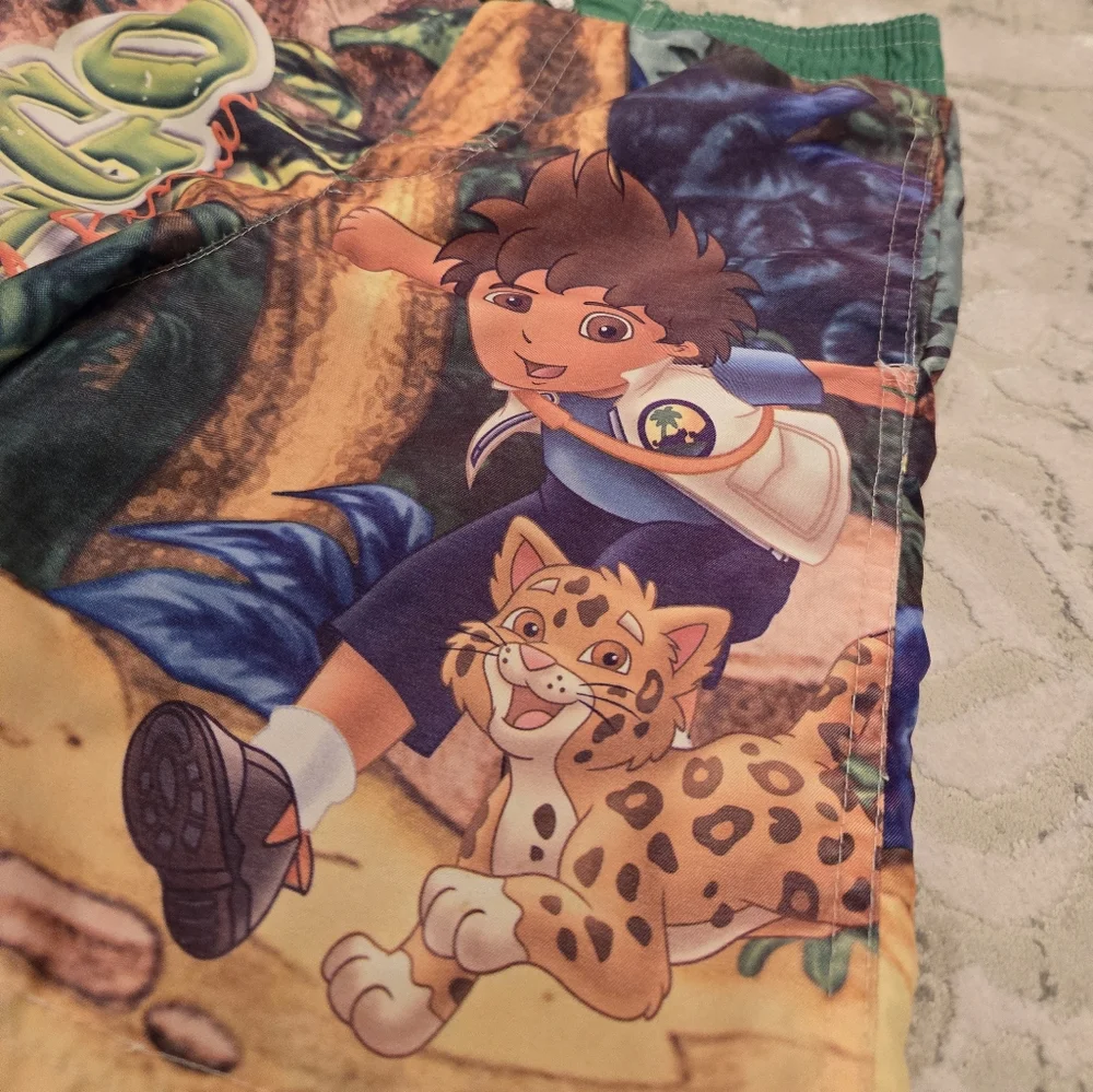 RARE Vintage Y2K early 2000s Nickelodeon Go, Diego, Go swim trunks shorts